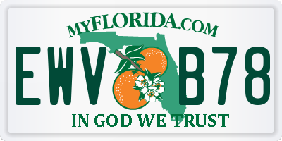 FL license plate EWVB78