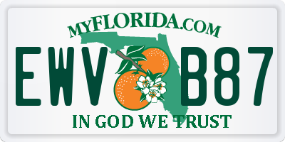 FL license plate EWVB87
