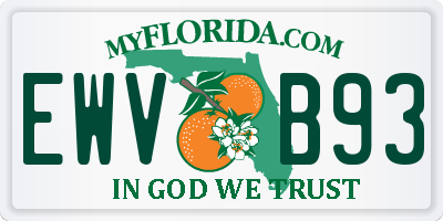 FL license plate EWVB93