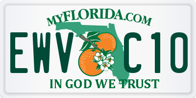FL license plate EWVC10
