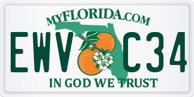 FL license plate EWVC34