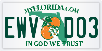 FL license plate EWVD03