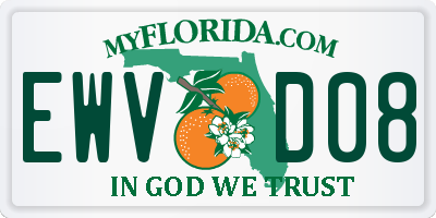 FL license plate EWVD08
