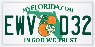 FL license plate EWVD32