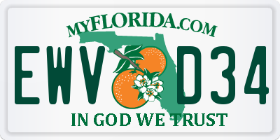 FL license plate EWVD34