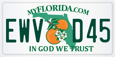 FL license plate EWVD45