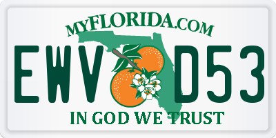 FL license plate EWVD53