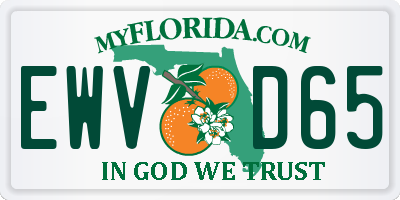 FL license plate EWVD65