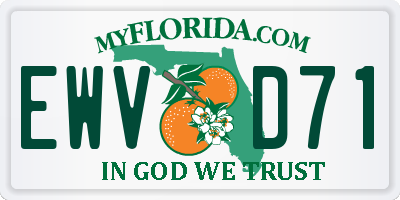 FL license plate EWVD71