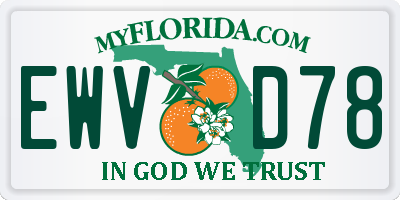 FL license plate EWVD78