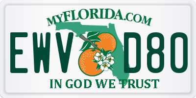 FL license plate EWVD80
