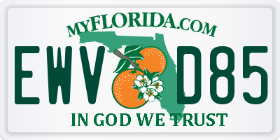 FL license plate EWVD85