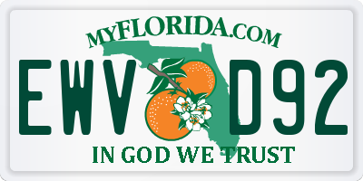 FL license plate EWVD92
