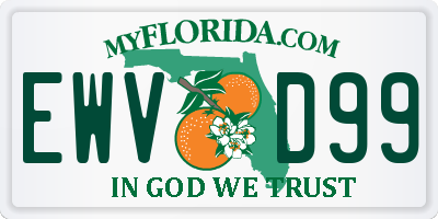 FL license plate EWVD99