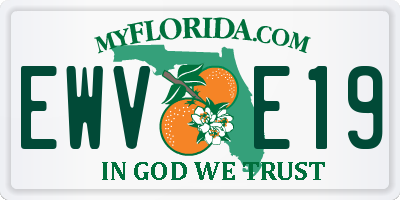 FL license plate EWVE19