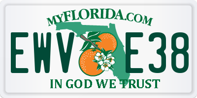 FL license plate EWVE38