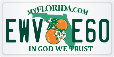 FL license plate EWVE60