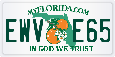 FL license plate EWVE65