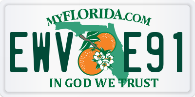 FL license plate EWVE91