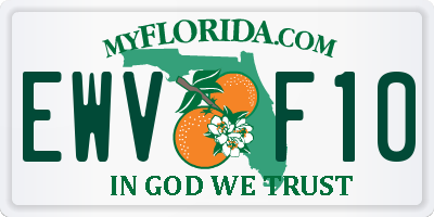 FL license plate EWVF10