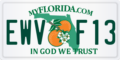 FL license plate EWVF13