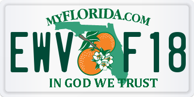 FL license plate EWVF18