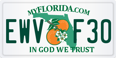 FL license plate EWVF30