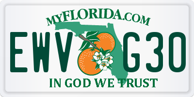 FL license plate EWVG30