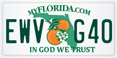FL license plate EWVG40