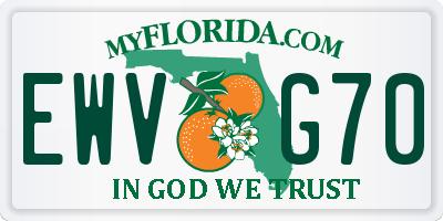 FL license plate EWVG70