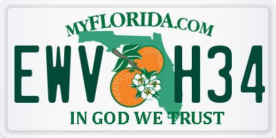 FL license plate EWVH34