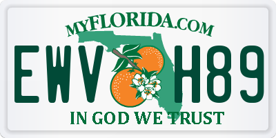 FL license plate EWVH89