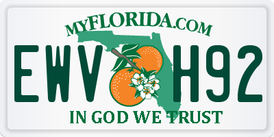 FL license plate EWVH92