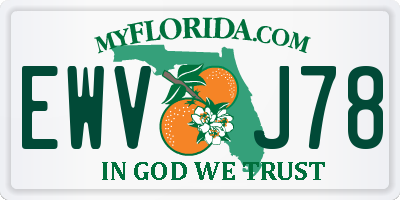 FL license plate EWVJ78