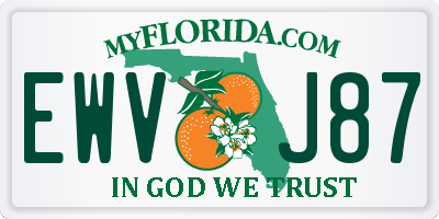 FL license plate EWVJ87