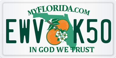 FL license plate EWVK50