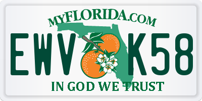 FL license plate EWVK58