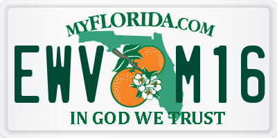 FL license plate EWVM16
