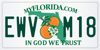 FL license plate EWVM18