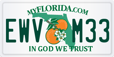 FL license plate EWVM33