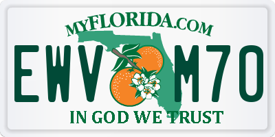 FL license plate EWVM70