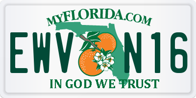 FL license plate EWVN16