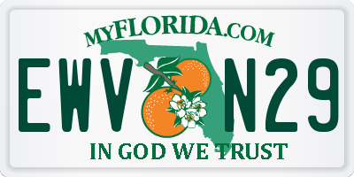 FL license plate EWVN29