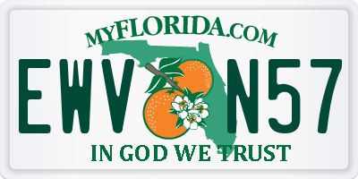 FL license plate EWVN57