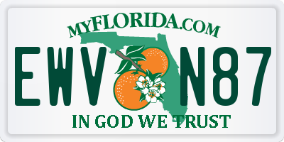 FL license plate EWVN87