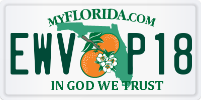 FL license plate EWVP18