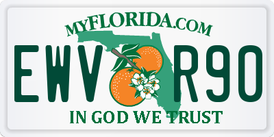 FL license plate EWVR90