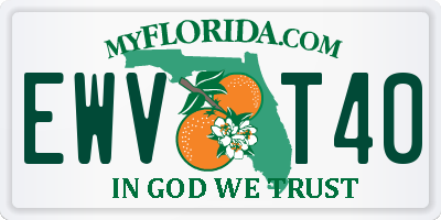 FL license plate EWVT40
