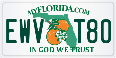 FL license plate EWVT80