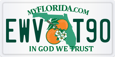 FL license plate EWVT90